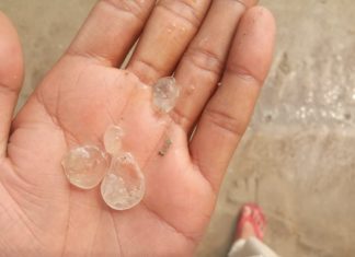 महाशिवरात्रि के पर्व पर बारिश सँग बरसे ओले भी