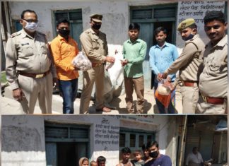 चौकी प्रभारी परशदेपुर ने असहाय लोगो की करी मदद
