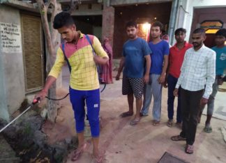 वार्ड सदस्य काजल त्रिवेदी की अगुवाई में वार्डों को कराया गया सेनीटाइज