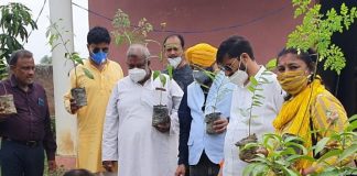 गुरू पूर्णिमा पर अखिल भारतीय उद्योग व्यापार मंडल के पदाधिकारियों ने किया वृक्षारोपण