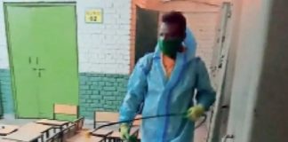 19 अक्टूबर से हाईस्कूल व इंटरकालेज के खुलने को लेकर सेनेटाइजेशन का कार्य हुआ चालू