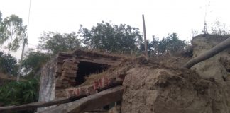 पक्की छत का मलबा गिरने से उसकी चपेट में आये युवक की हुई मौत