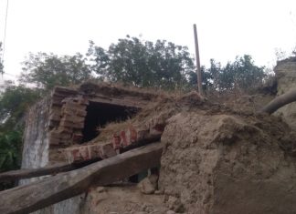 पक्की छत का मलबा गिरने से उसकी चपेट में आये युवक की हुई मौत