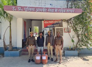 गैस सिलैंडर चोरी करने वाला शातिर चोर चढ़ा पुलिस के हत्थे